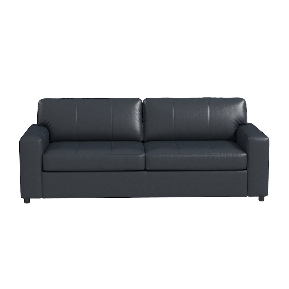 Sakan Leather Upholstered Sofa, Blue. Picture 8