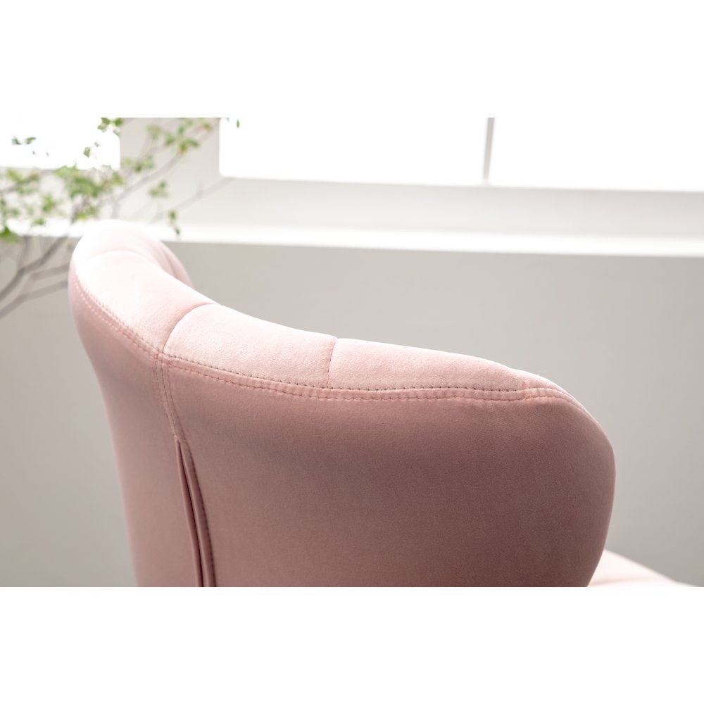 Ellston Upholstered Adjustable Swivel Barstools in Pink, Set of 2. Picture 15