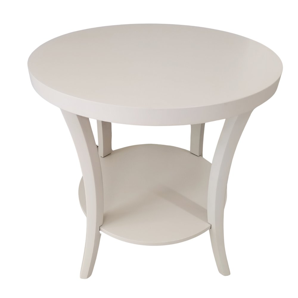 Perth Round End Table with Shelf, Ivory. Picture 5