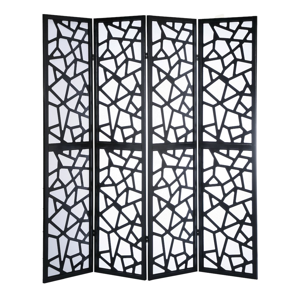 Giyano Black 4 Panel Screen Room Divider. Picture 6