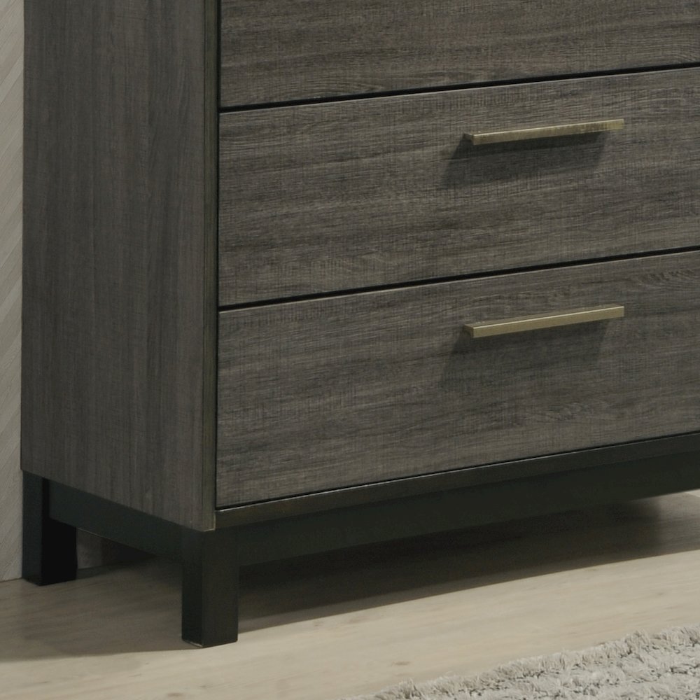 Ioana Antique Grey Finish Wood 5 Drawers Chest. Picture 4