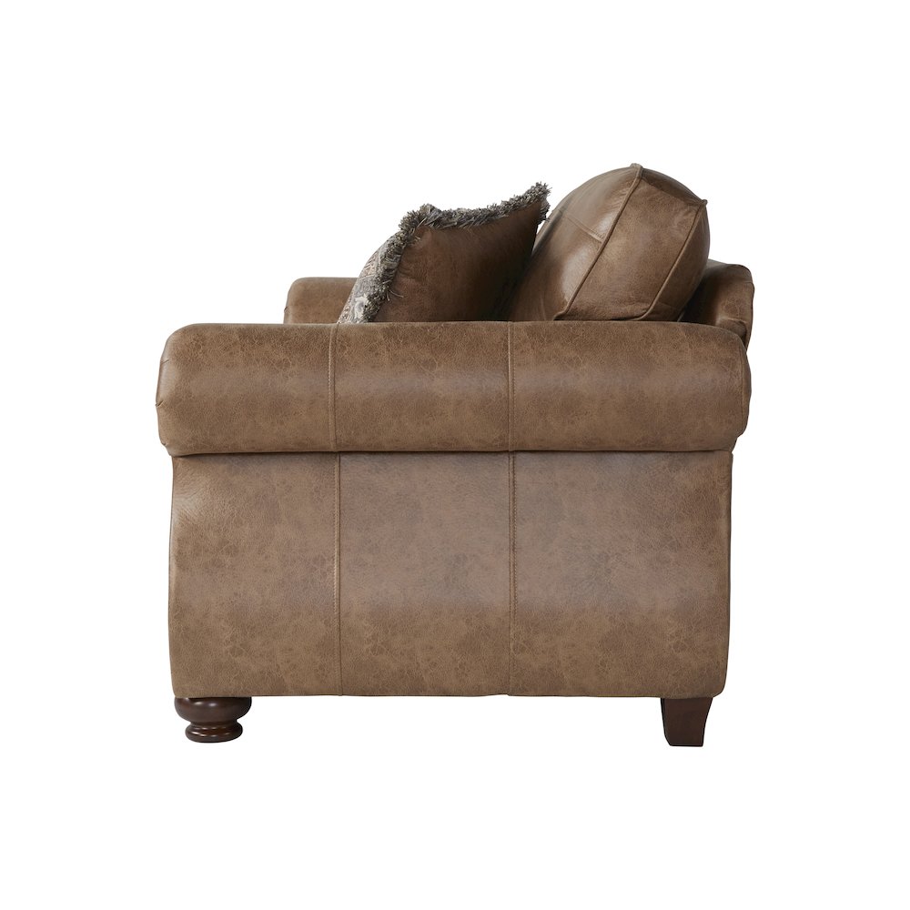 Leinster Faux Leather Sofa and Loveseat with Antique Bronze Nailheads. Picture 3