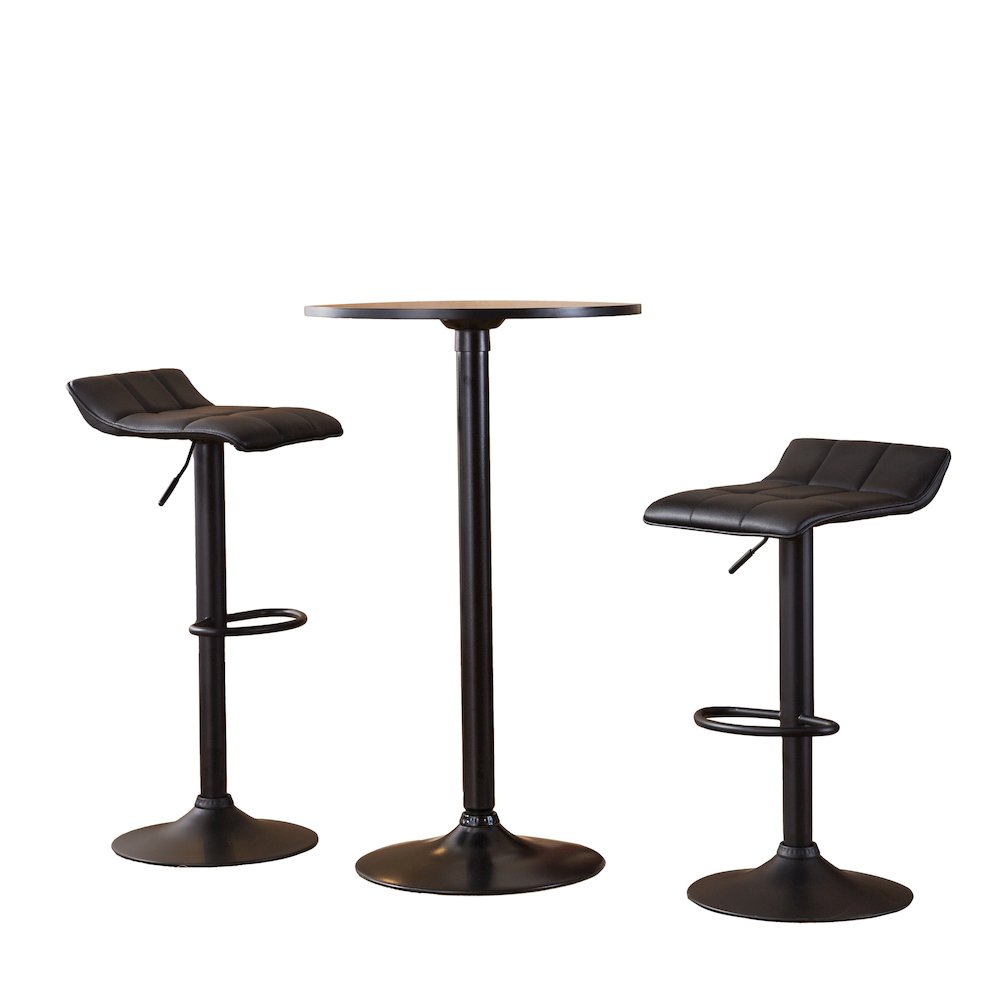 Belham Round Bar Table and 2 Swivel Adjustable Bar Stools. Picture 1
