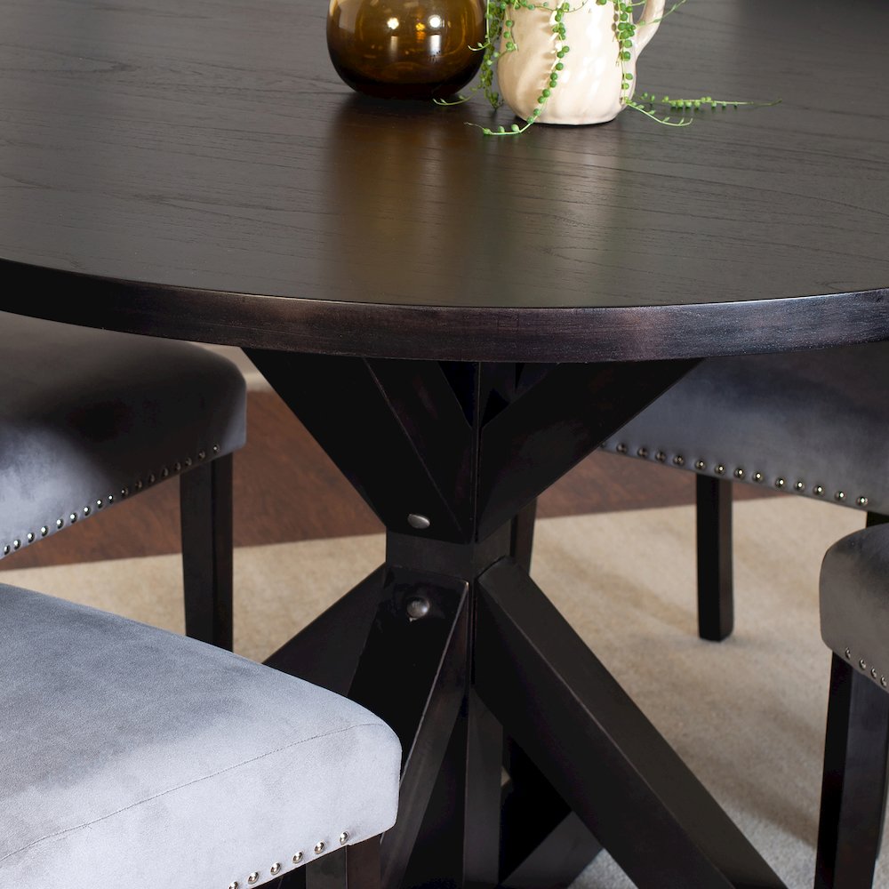 Enbridge 5-Pc Dining Set, Cross-Buck Dining Table with 4 Stylish Chairs, Gray. Picture 6