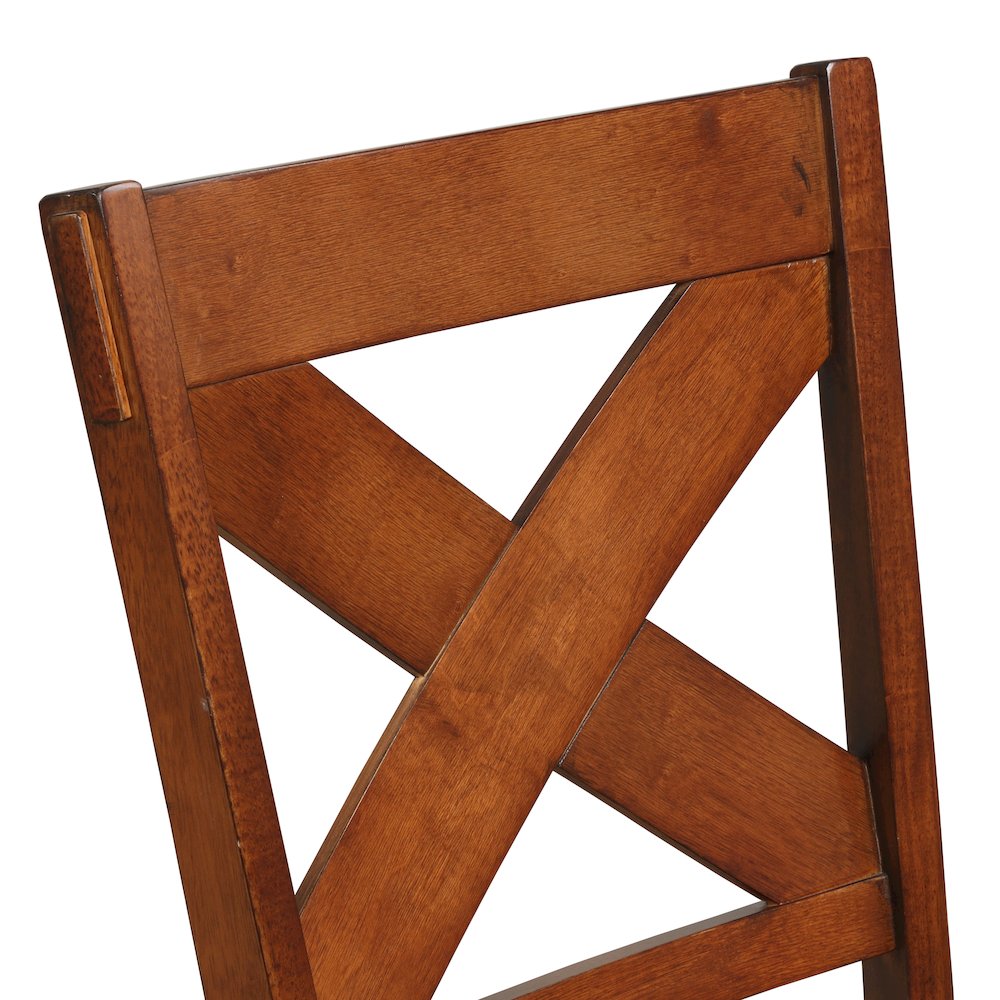 5-Piece Dining Set, Extendable Trestle Dining Table with 4 Chairs, Dark Hazelnut. Picture 11