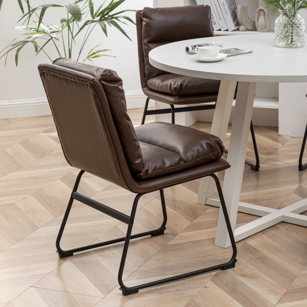 Innes 5-Pc Round Dining Set, Trestle Table with 4 Chairs. Picture 8