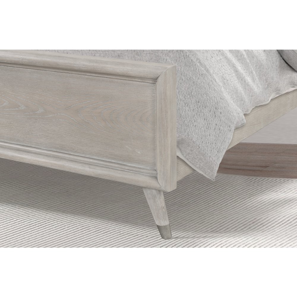 Seluna LED Lighting Panel Bed, Upholstered Headboard, Gray Oak Finish, King. Picture 5