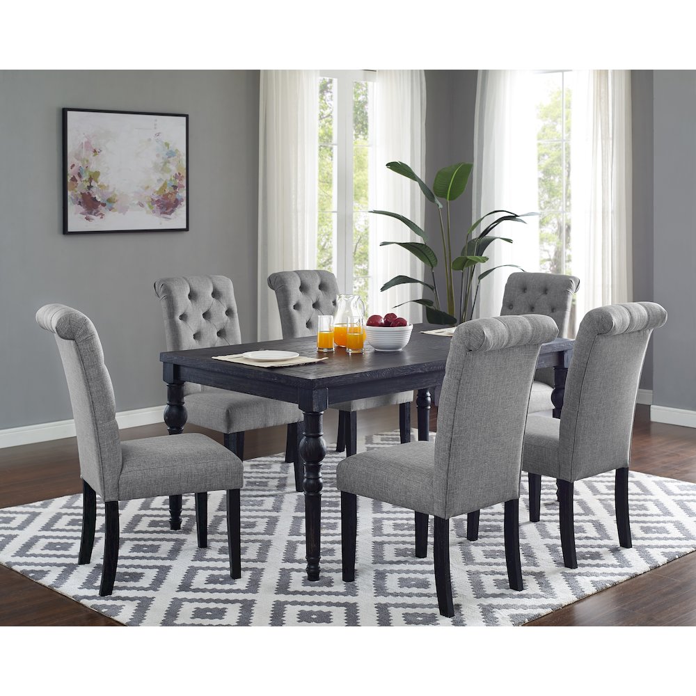 Leviton Urban Style Dining Set: Table and 6 Chairs, Gray. Picture 2