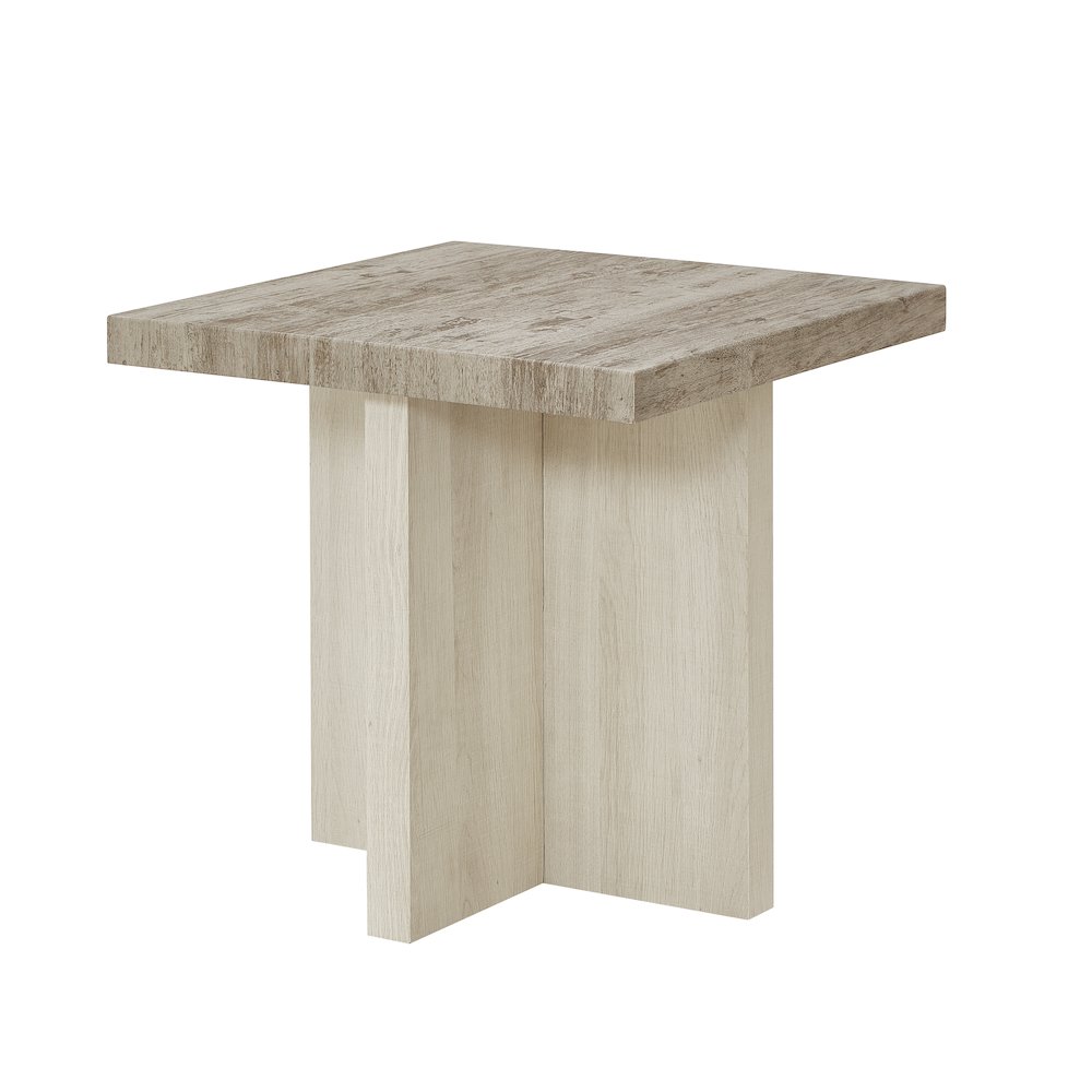 3-Piece Coffee Table Set, Coffee Table, Two End Tables, Weathered Gray and Beige. Picture 11