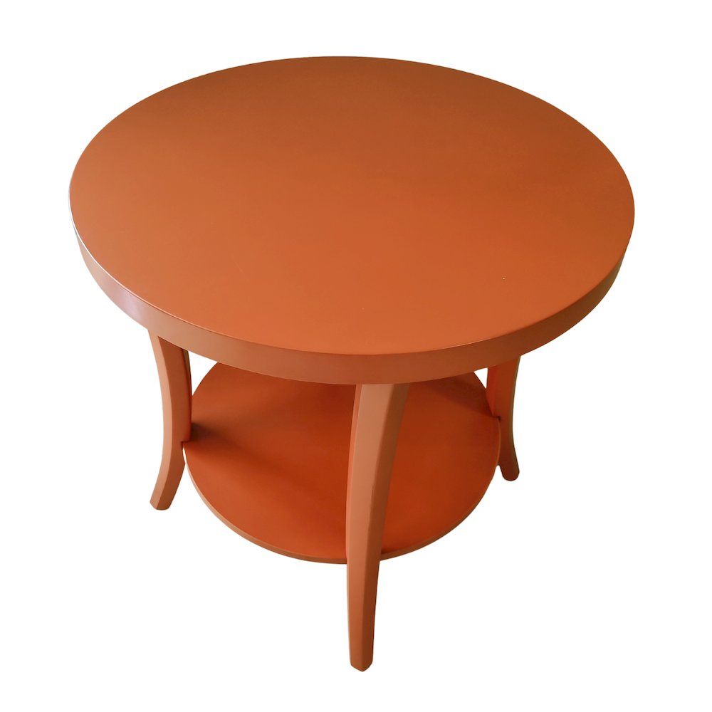 Perth Round End Table with Shelf, Orange. Picture 5