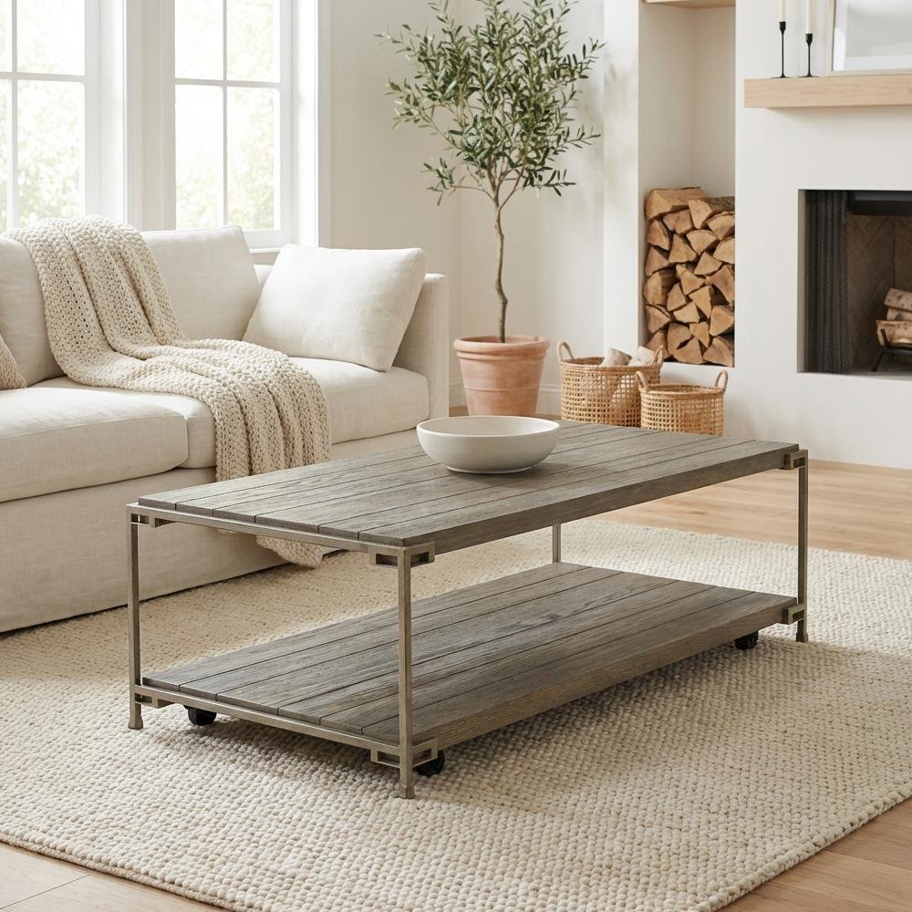 Aged Graphite 3-Piece Wood Living Room Table Set with Coffee and End Tables. Picture 3