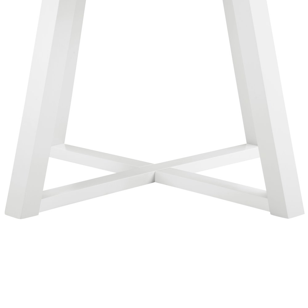 Varna 5-Pc Round Dining Set, Trestle Dining Table with 4 Chairs, White. Picture 3