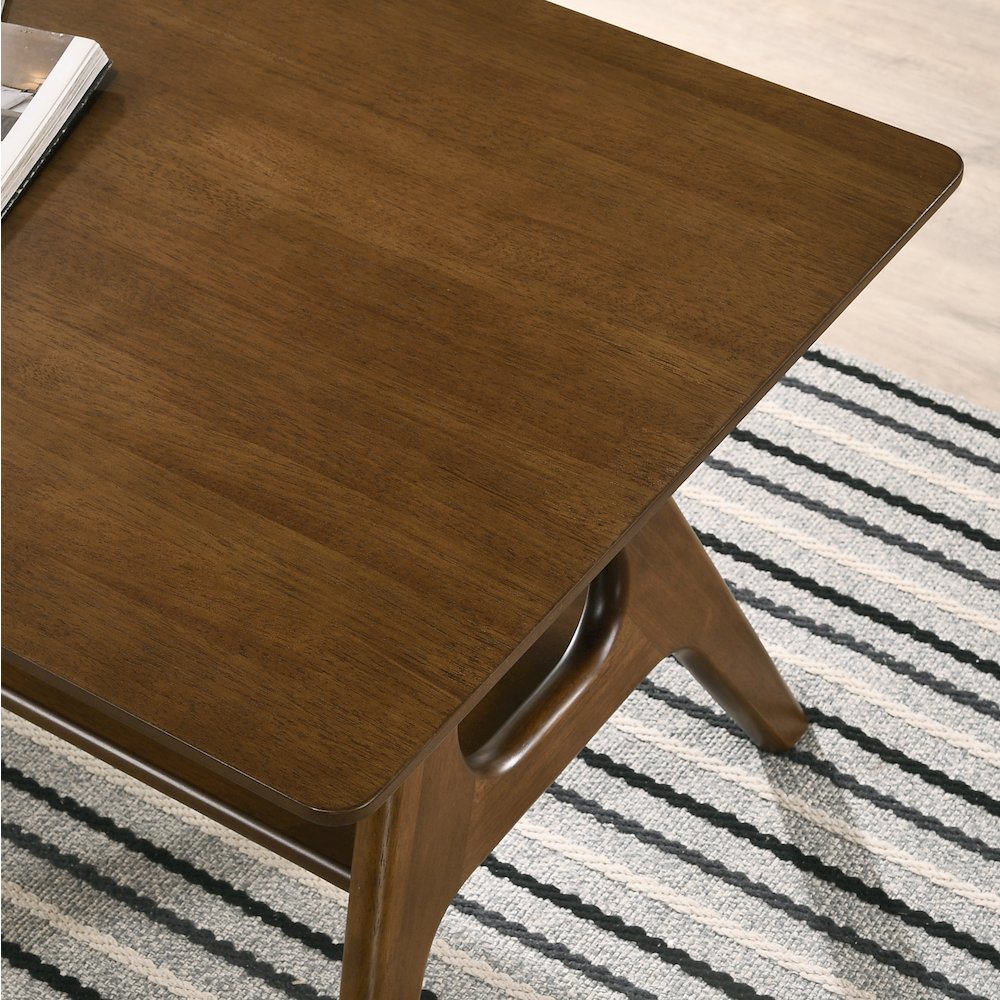 Arona Mid-Century Modern Wood End Table with Shelf. Picture 4
