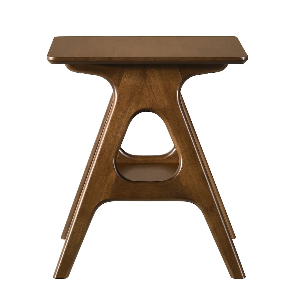 Arona Mid-Century Modern Wood End Table with Shelf. Picture 6