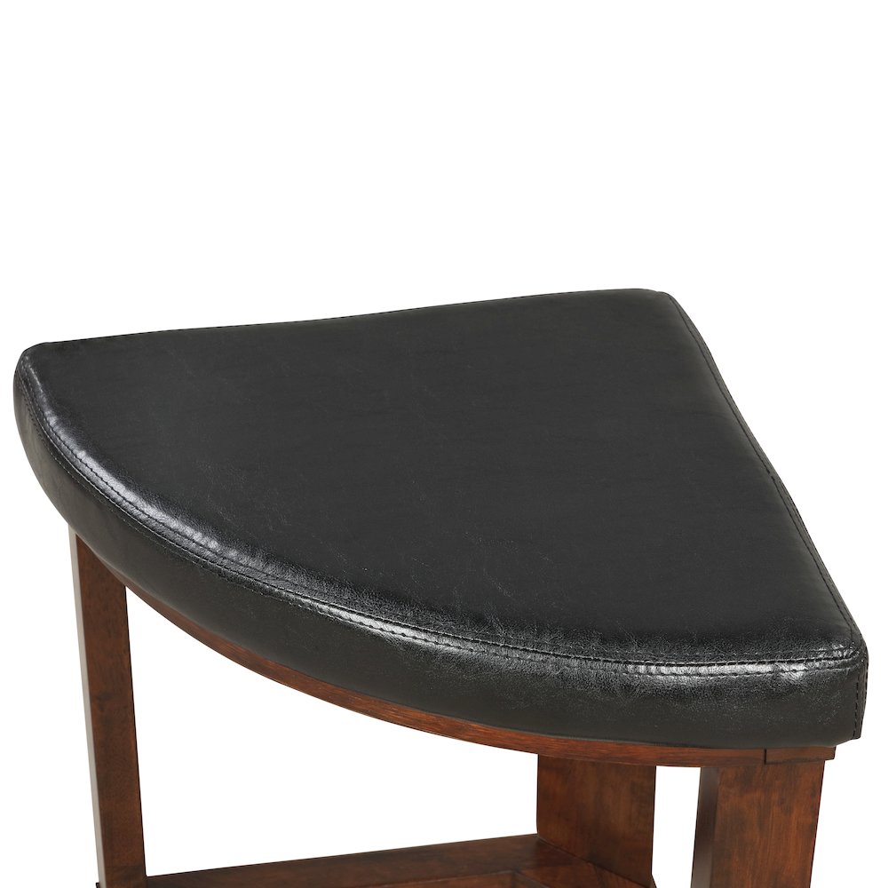 Cylina Solid Wood Glass Top Round Coffee Table with 4 Stools. Picture 3