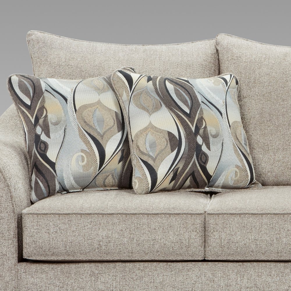 Camero Platinum Fabric Pillowback Loveseat. Picture 4