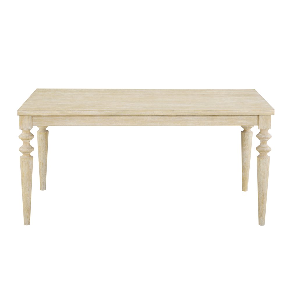 Amonia Urban Style Wired White Finish Wood Turned-Leg Dining Table. Picture 5