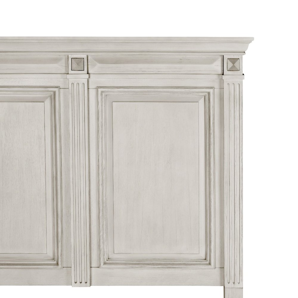 Renova Distressed Parchment Wood Panel Bed, King. Picture 4