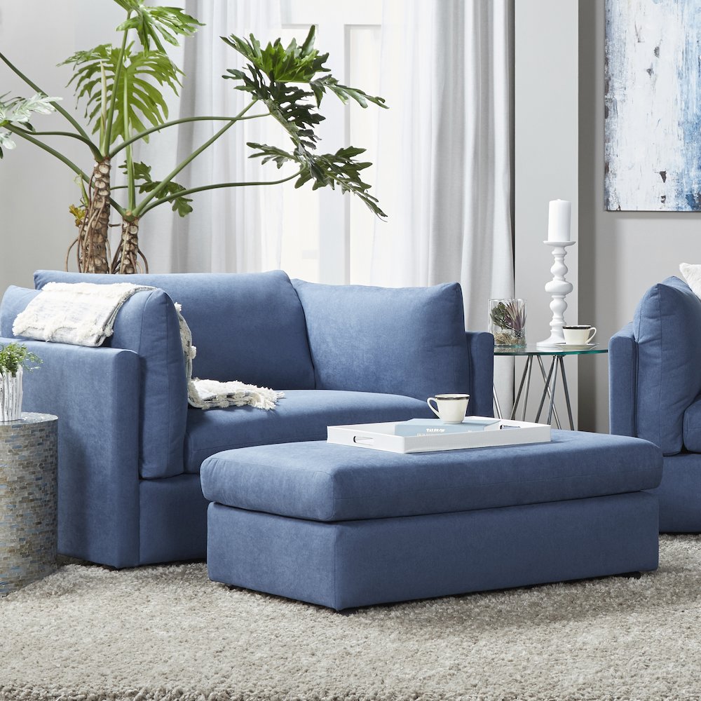 Enda Oversized Living Room Pillow Back Cuddler Arm Chair with Ottoman. Picture 2