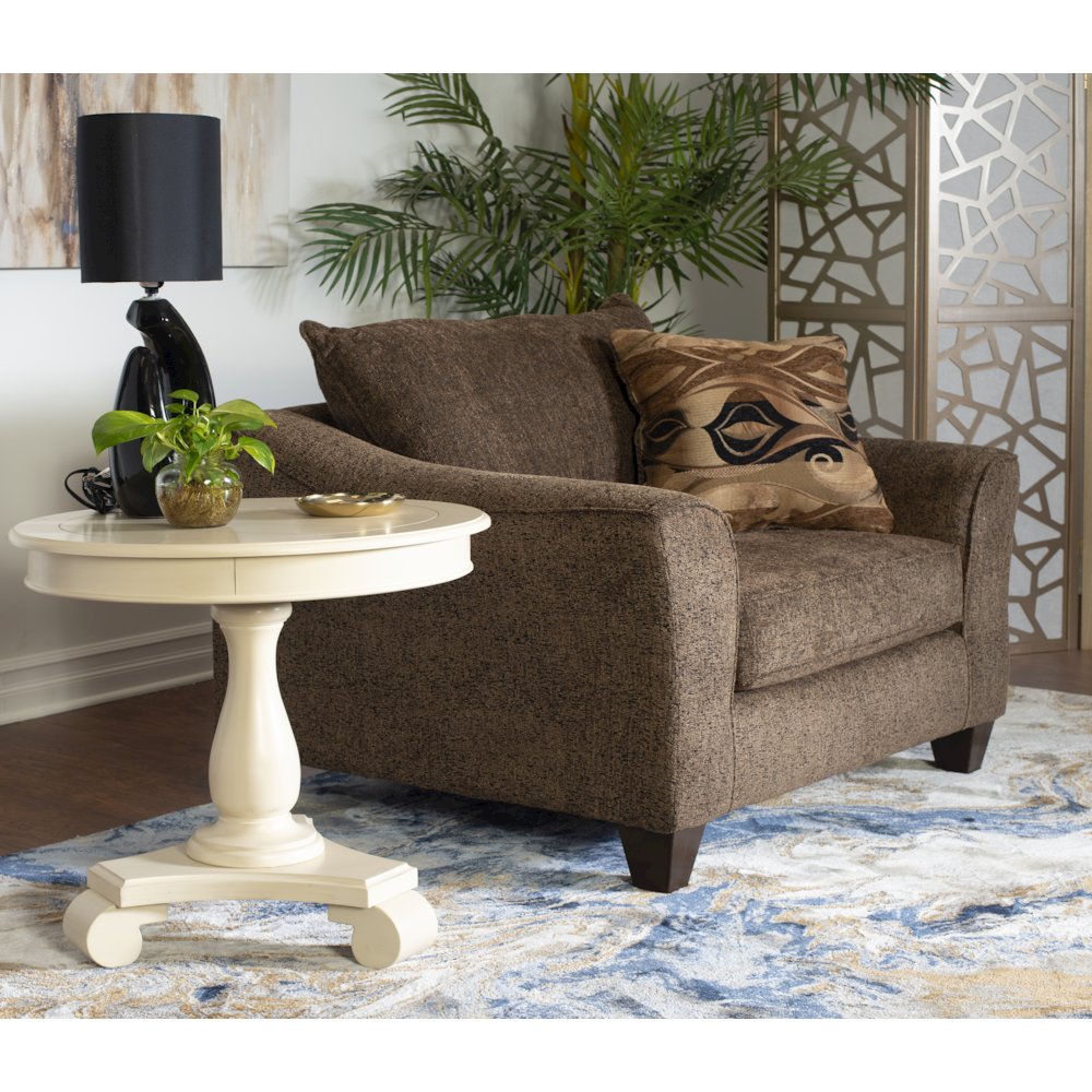 Camero Cafe Fabric Accent Chair and Ottoman Set. Picture 5