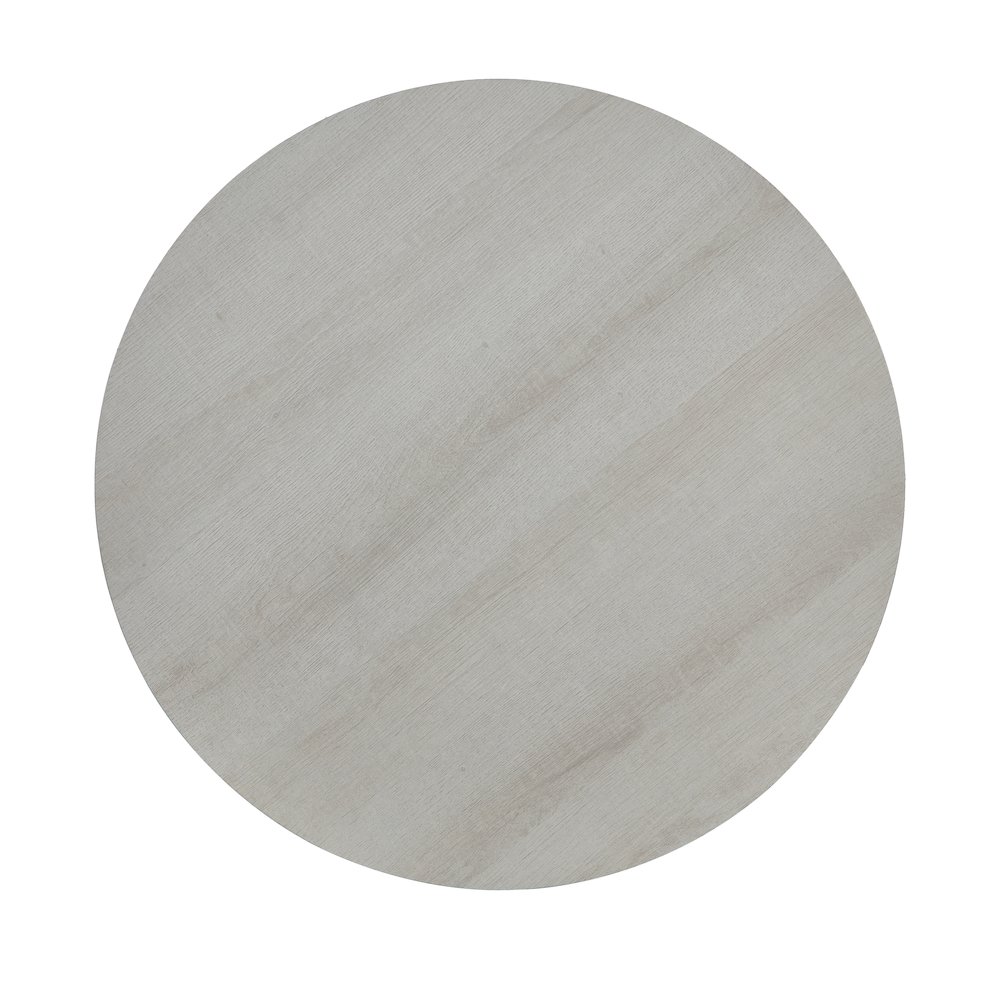 Anze Contemporary Round Wood Shelf End Table in White Finish. Picture 3