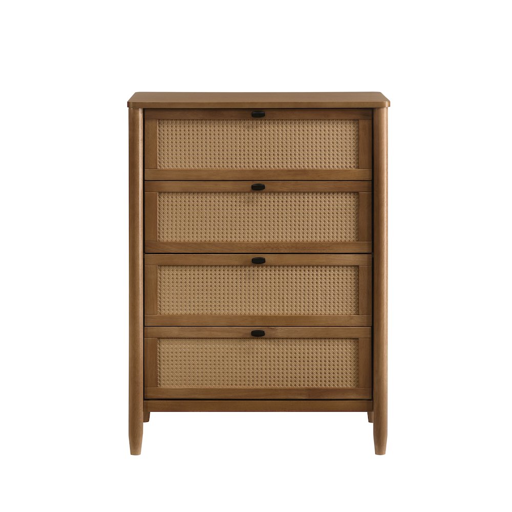 Vichy Wood and Rattan 5-Drawer Chest. Picture 6