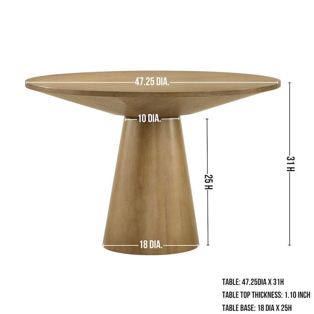 Rocco 48" Pedestal Dining Table. Picture 10