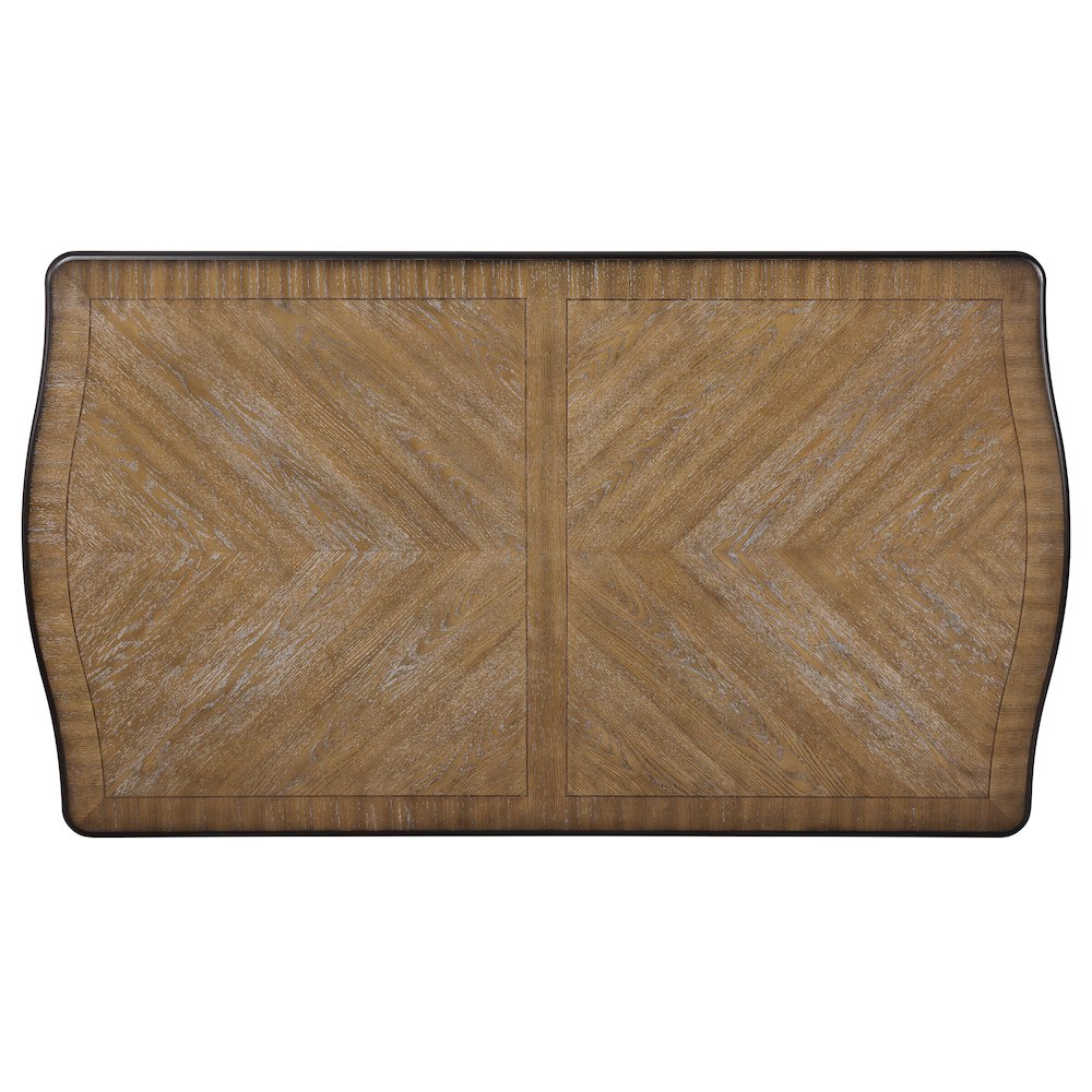 Belleza French Country Dining Table, Antique White and Weathered Oak Finish. Picture 8