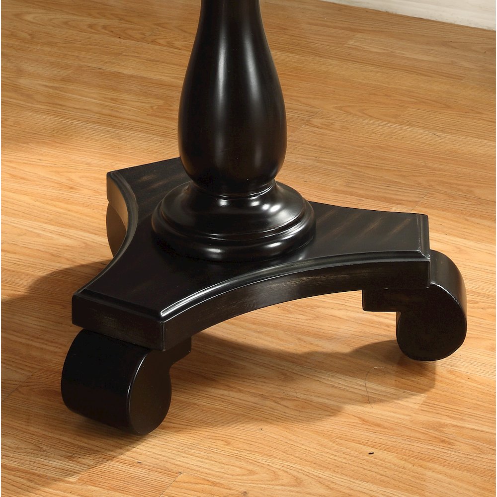Rene Round Wood Pedestal Side Table, Black. Picture 4