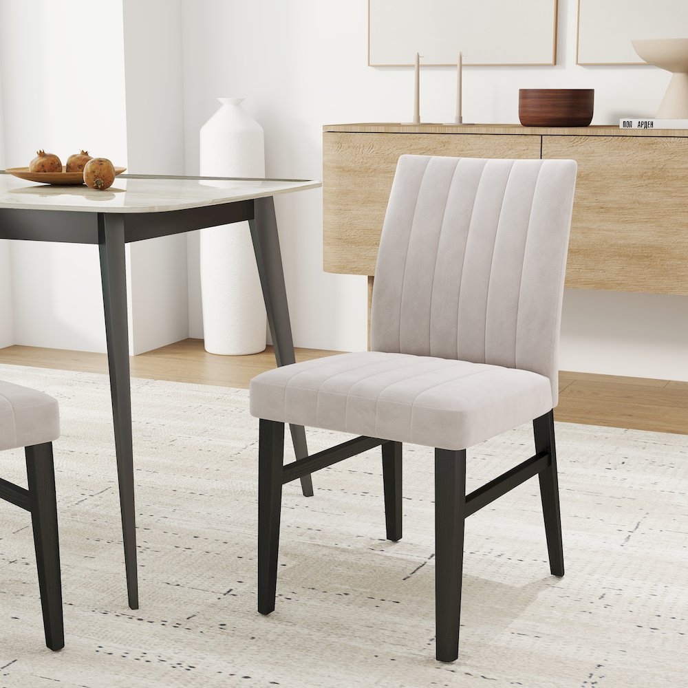 Wendell Contemporary Upholstered Dining Chairs, Set of 2. Picture 2