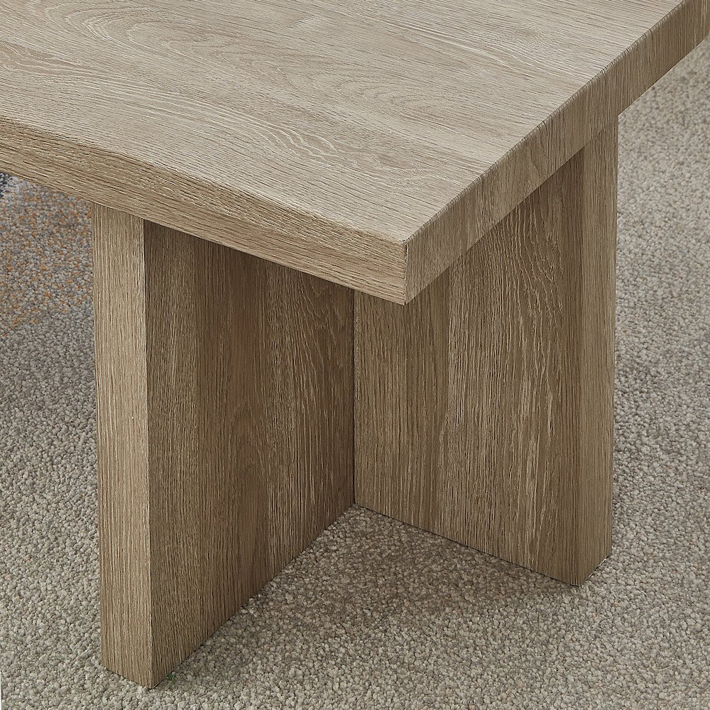 Mchome Square End Table, Nightstand, Oak Finish. Picture 4