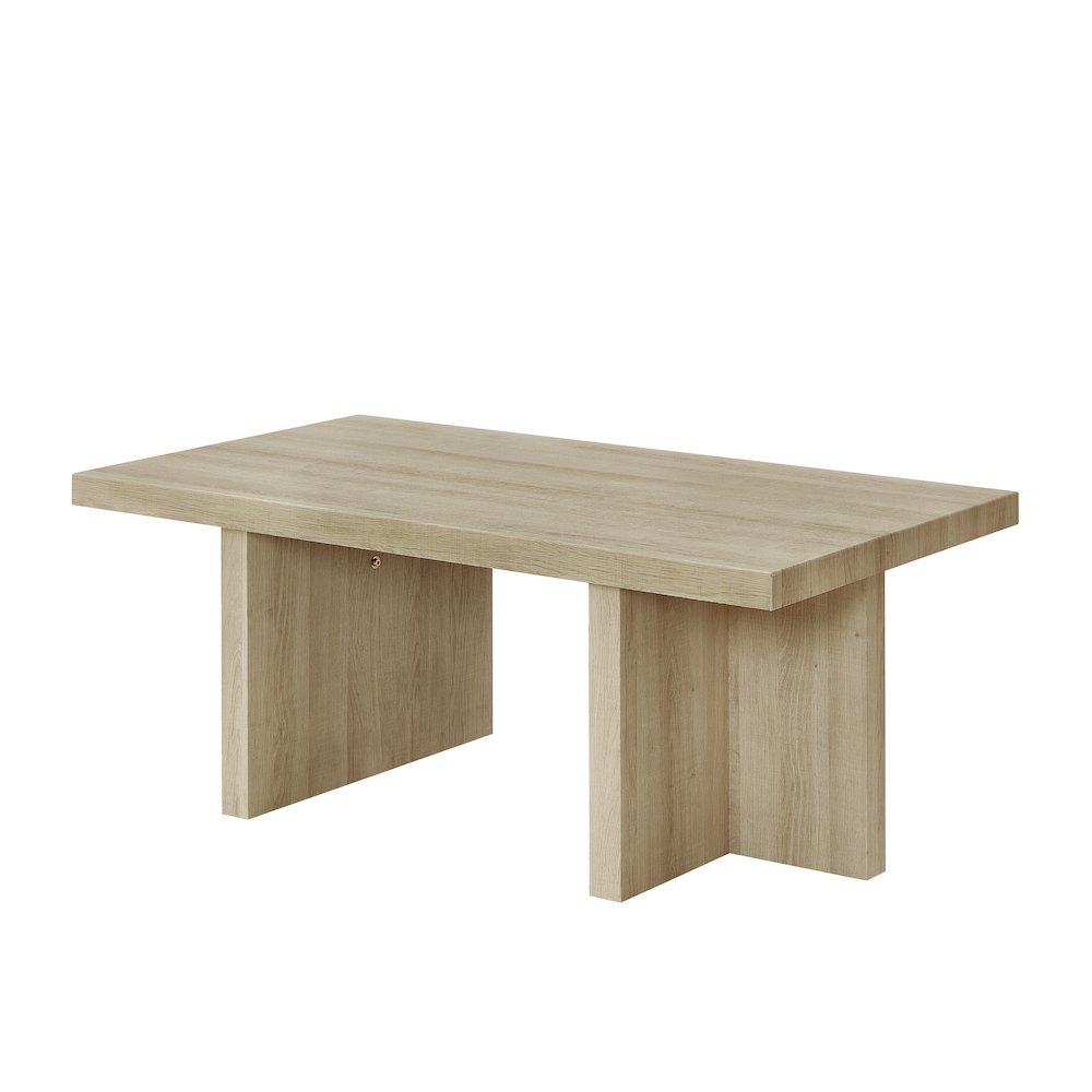 Mchome 3-Piece Coffee Table Set, Coffee Table and Two End Tables, Oak Finish. Picture 11
