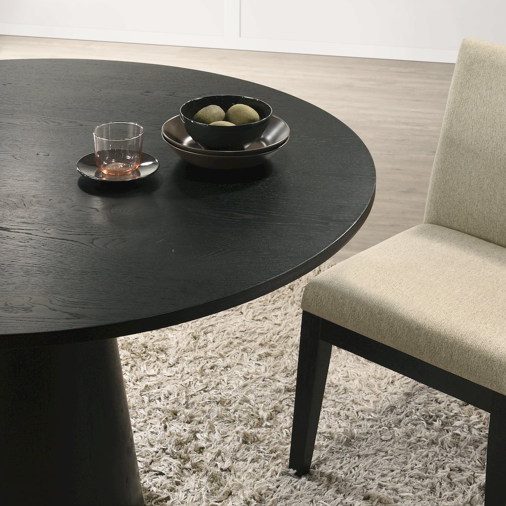 Rocco Contemporary Dining Set, Round Pedestal Table with 4 Chairs. Picture 5