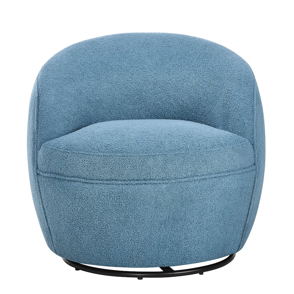 Galleria 360 Swivel Teddy Sherpa Barrel Chair, Blue. Picture 4