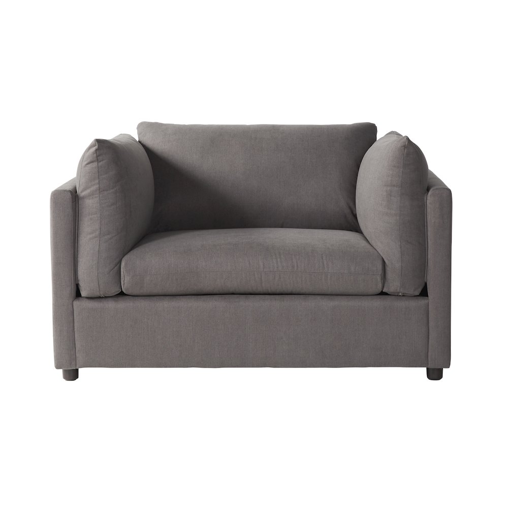Enda Oversized Living Room Pillow Back Cuddler Arm Chair, Carbon Gray. Picture 2