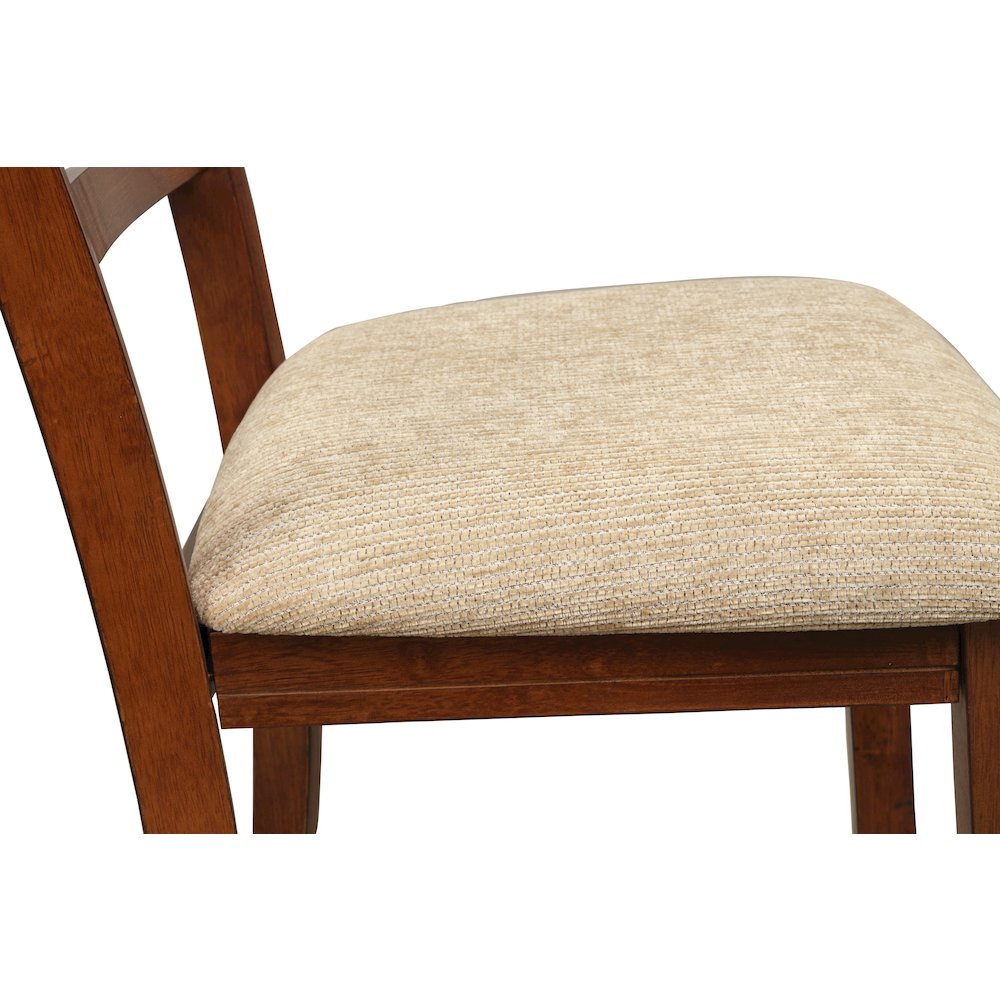 Karven Wood 7-PC Dining Set, Extendable Trestle Table, 6 Chairs, Dark Hazelnut. Picture 13