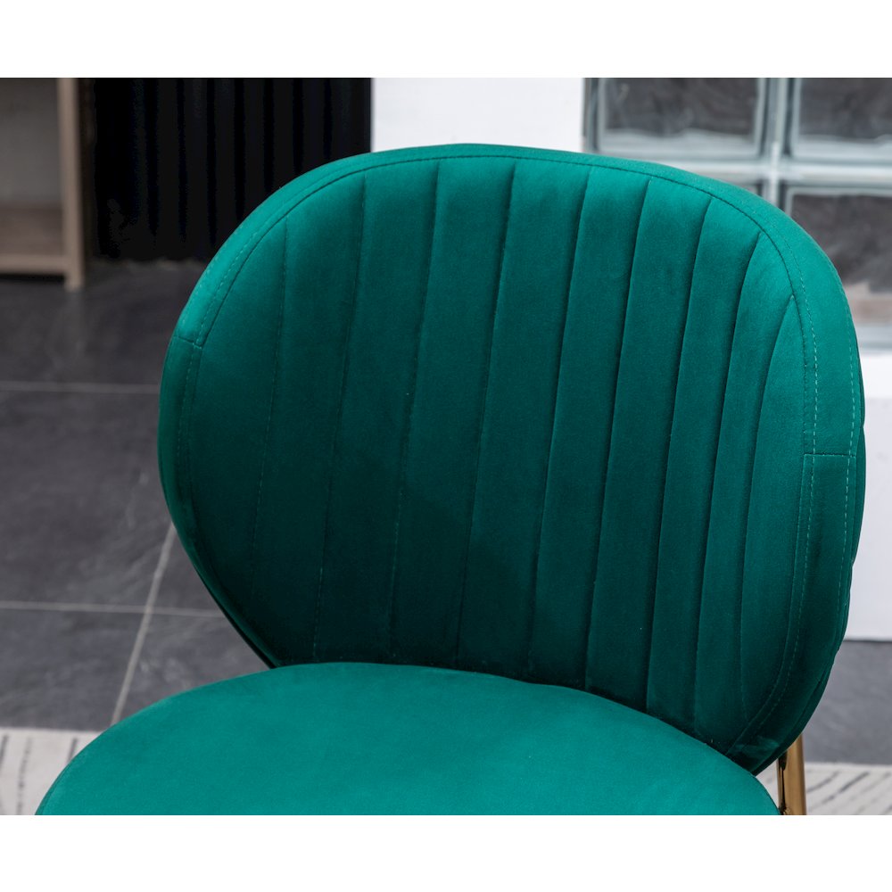 Amoa Contemporary 3-Pc Dining Set, White Round Dining Table and 2 Chairs, Green. Picture 7