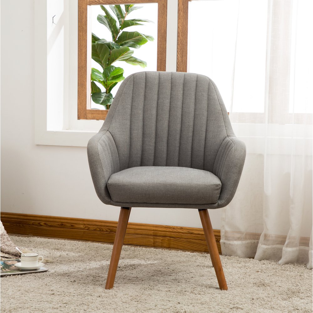 Tuchico Contemporary Fabric Accent Chair, Gray. Picture 3