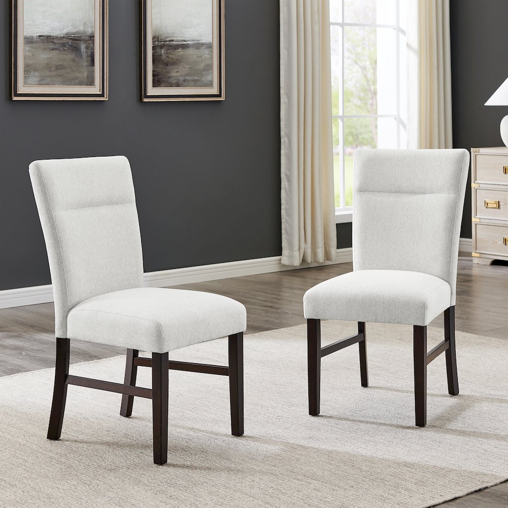 Madison 5-Piece Dining Set, Slat-Fluted Dining Table with 4 Stylish Chairs, Gray. Picture 8