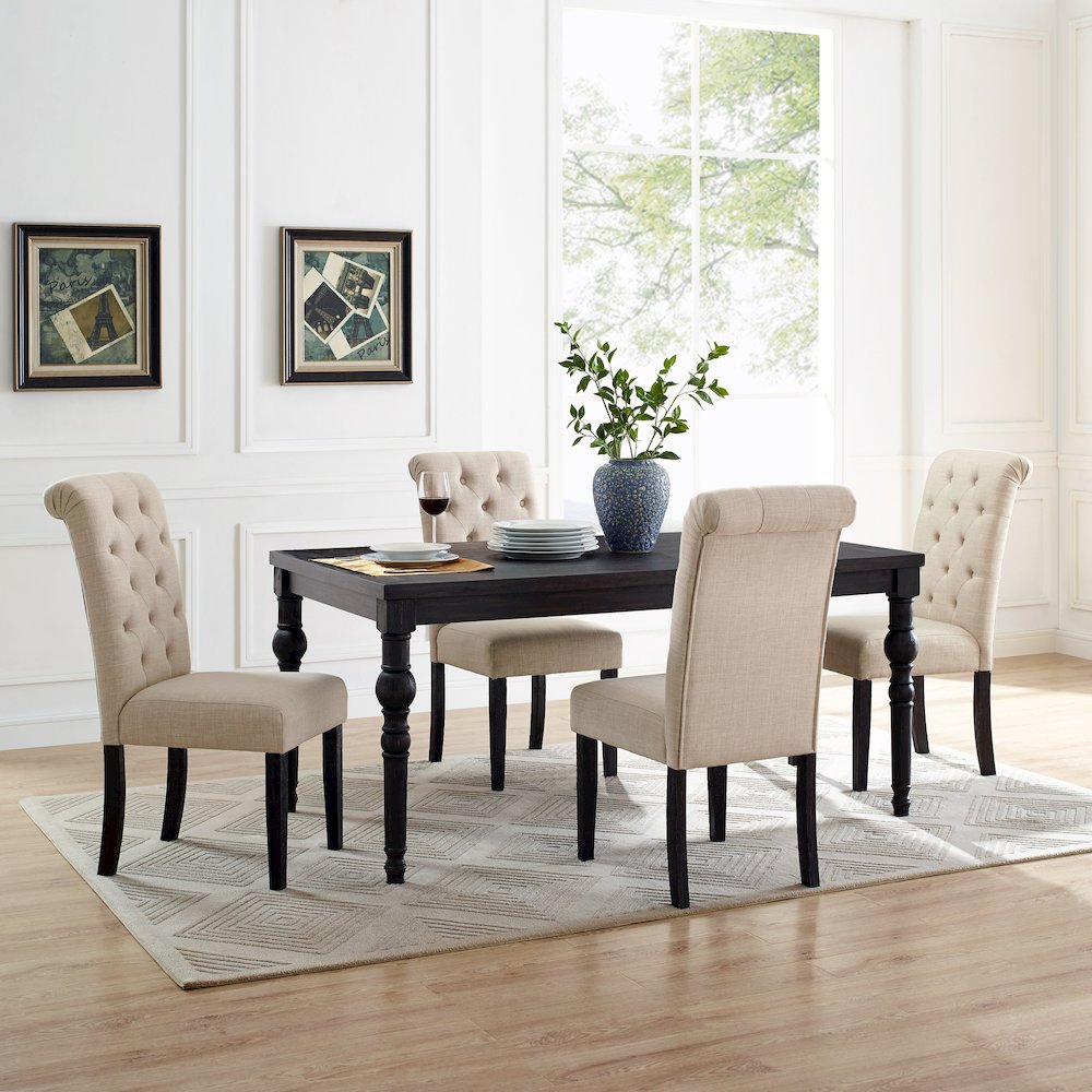 Leviton Urban Style Dining Set: Table and 4 Chairs, Tan. Picture 2