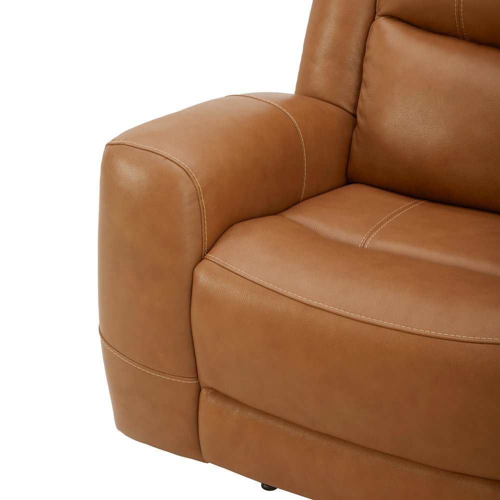 Cozura Leather Power Dual Reclining Sofa, Silverado Butternut. Picture 8