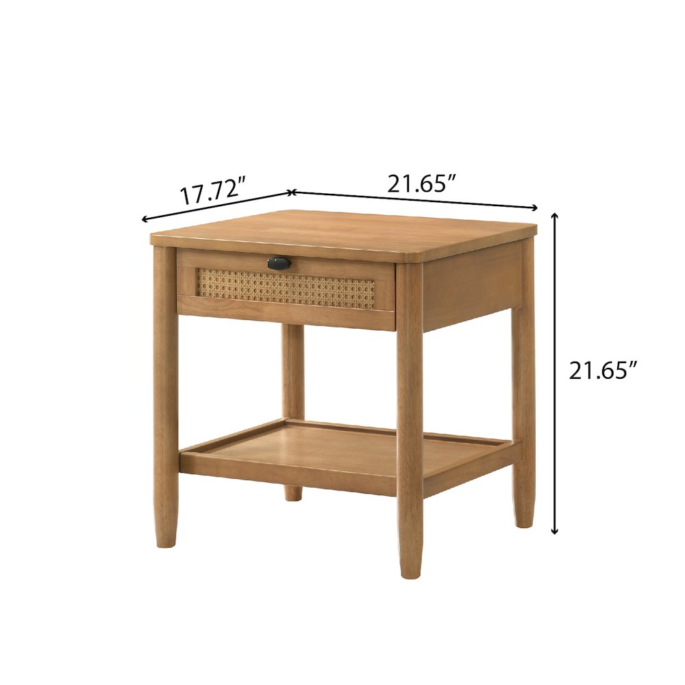 Vichy 2-Pc Rubberwood Bedroom Set, Platform Bed with Nightstand, Queen. Picture 9