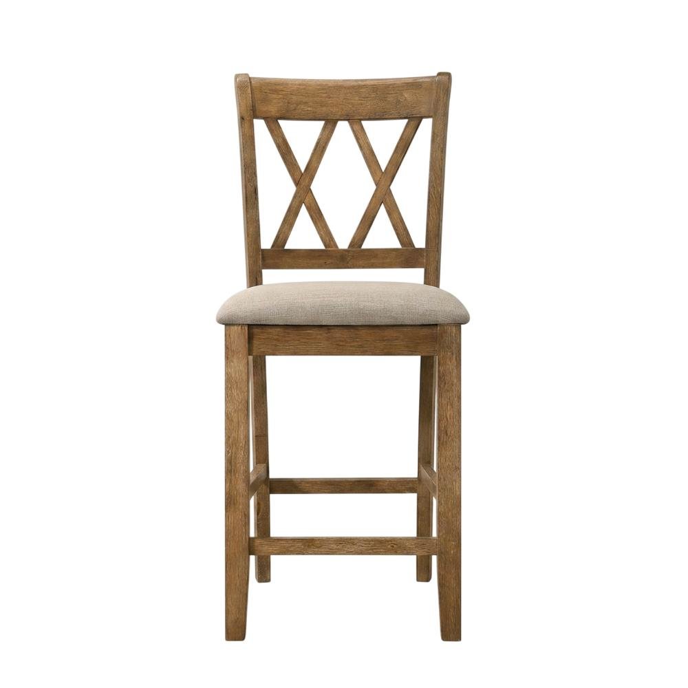 Fabric Counter Height Dining Chairs and Kitchen Bar Stools, Brown, Set of 2. Picture 2