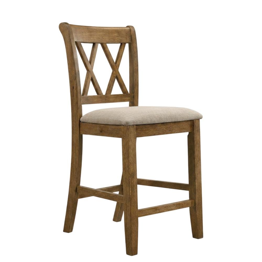Fabric Counter Height Dining Chairs and Kitchen Bar Stools, Brown, Set of 2. Picture 5