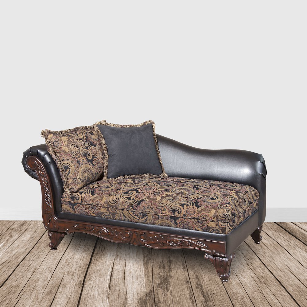San Marino 2-Tone Chocolate Microfiber Chaise, Made in USA. Picture 6