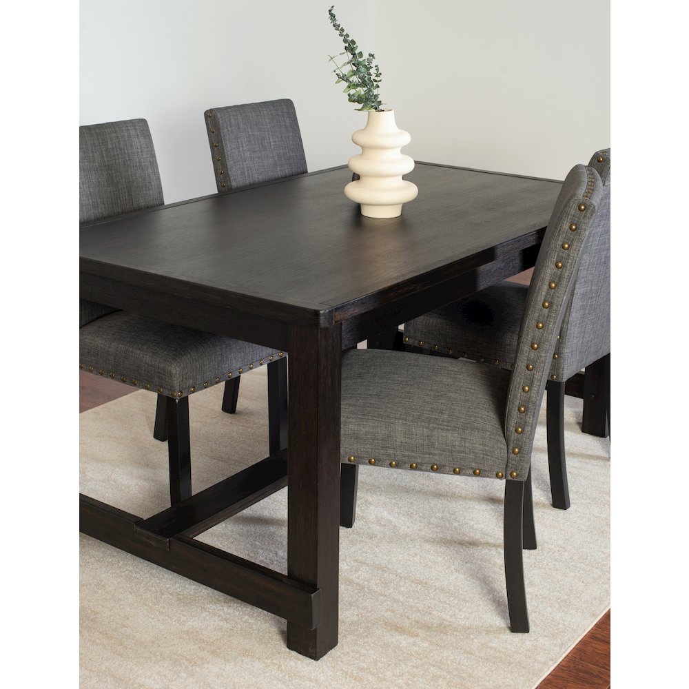 6-Piece Dining Set, Dining Table with 4 Stylish Chairs and a Bench, Gray. Picture 6