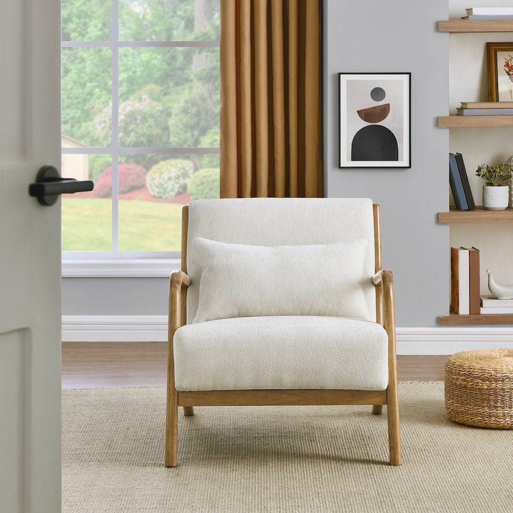 Eterna Mid-Century Modern Accent Chair with Pillow. Picture 8