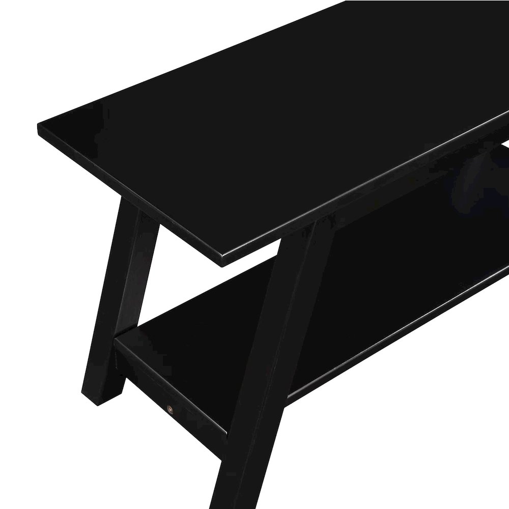 Elyz Solid Wood Bench with Shelf, 36.10-Inch Long. Picture 4