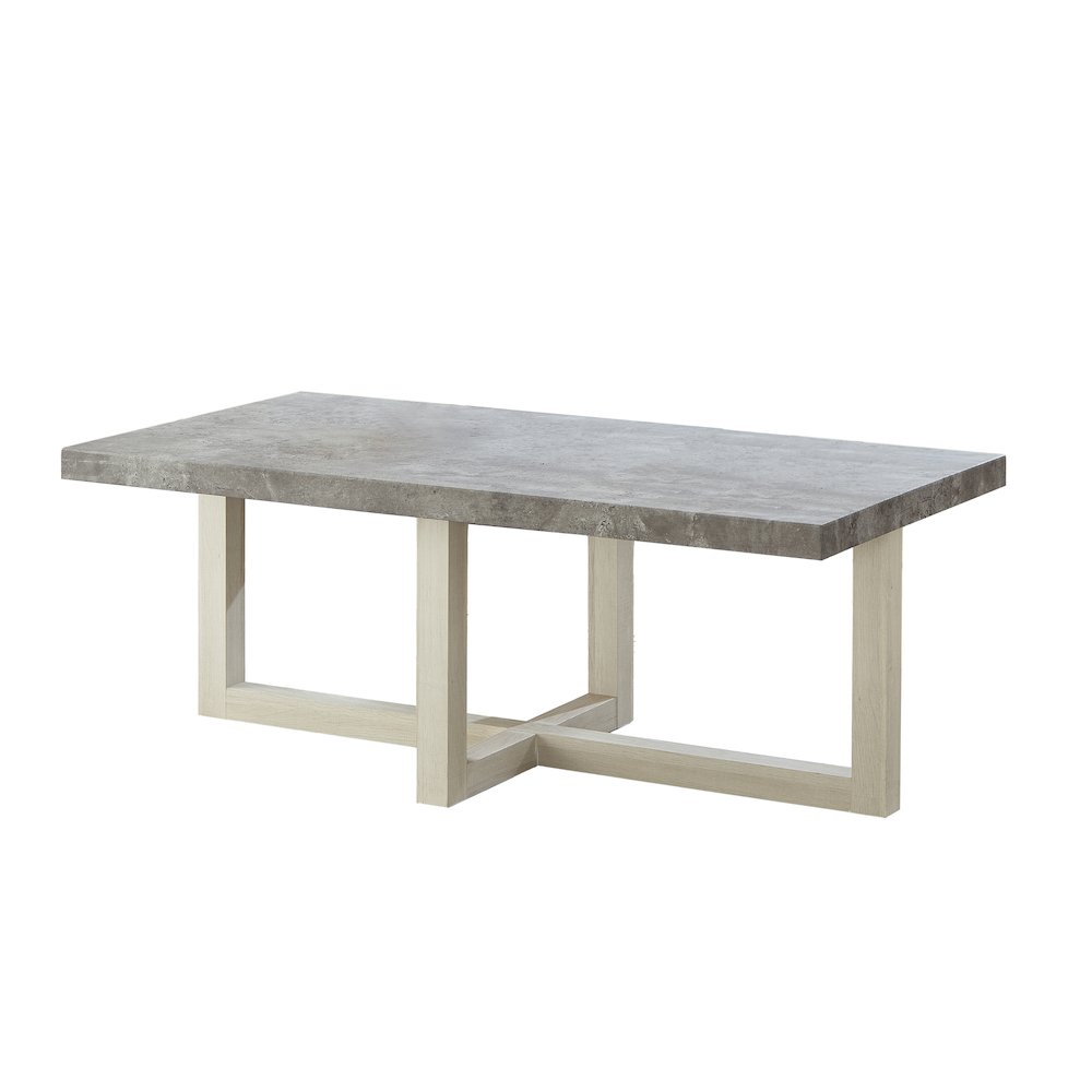 Luno Contemporary Coffee Table, Faux Concrete and White. Picture 1