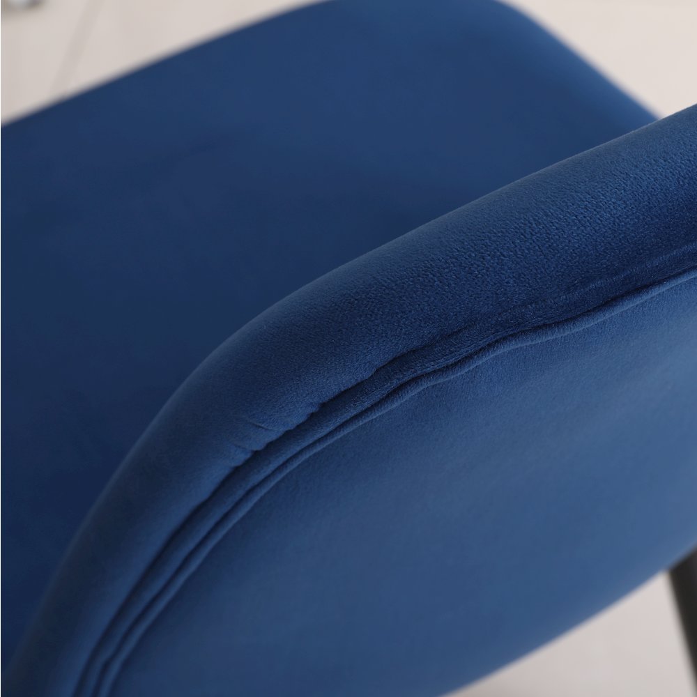 Lassan Contemporary Fabric Dining Chairs, Set of 4, Blue. Picture 8